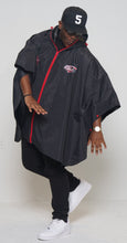Load image into Gallery viewer, CAU PANTHERS UNISEX RAIN PONCHO | Black &amp; Red