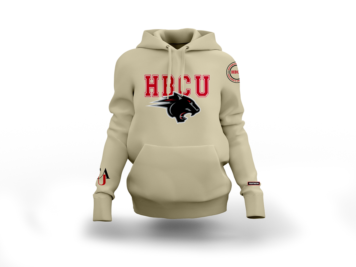 Clark Atlanta Classic 100% Fully Embroidered & Patched HBCU Hoodie - Cream