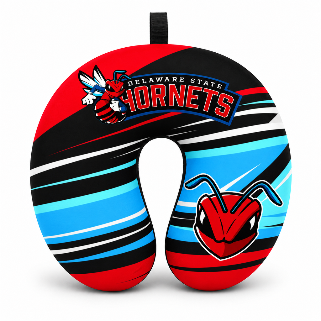 Delaware State U Shaped Comfort Neck, Head & Shoulder Support Travel Pillow - Design 1