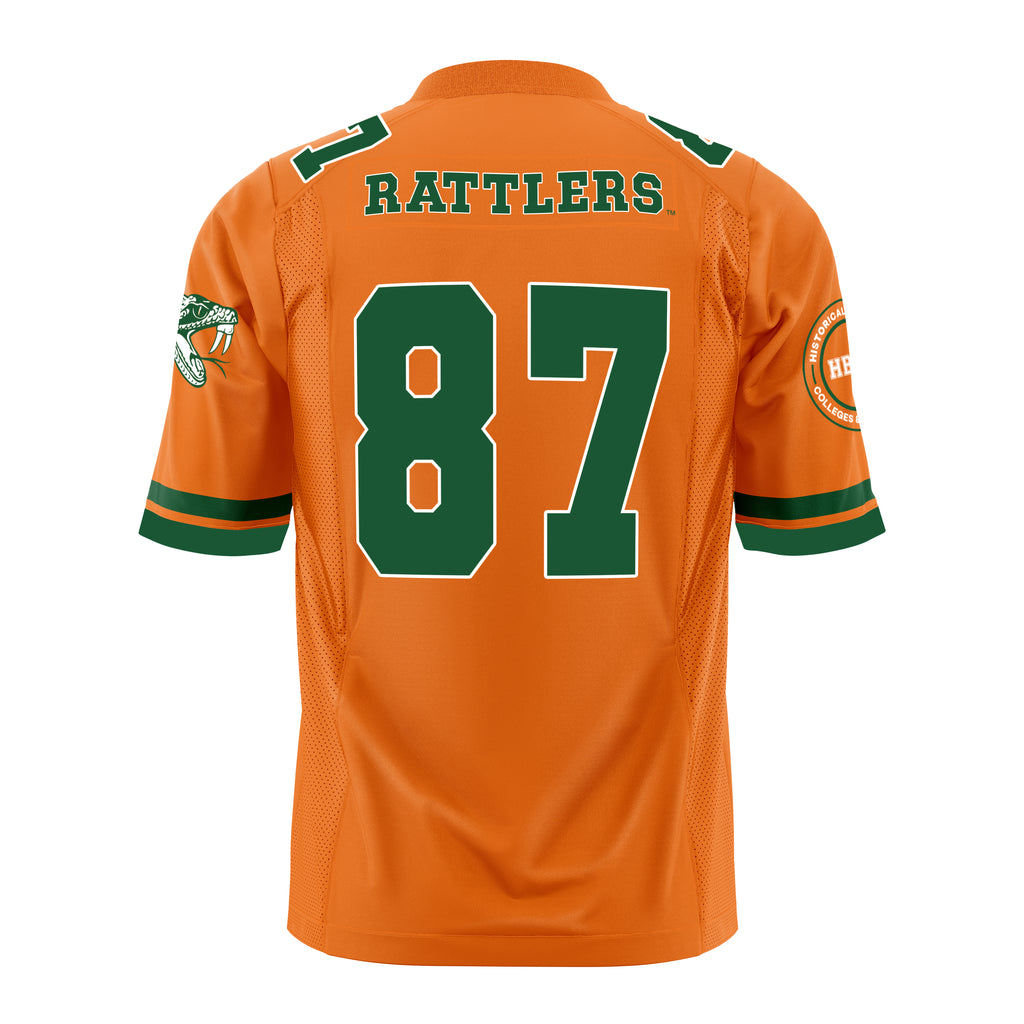 Florida A&M University Rattlers Officially Licensed HBCU Football Jersey – Orange