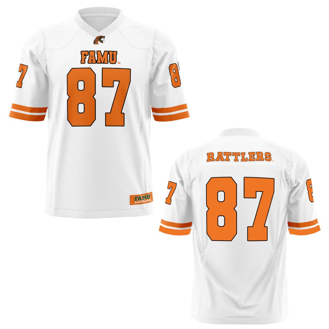 Florida A&M University Rattlers Officially Licensed HBCU Football Jersey – White
