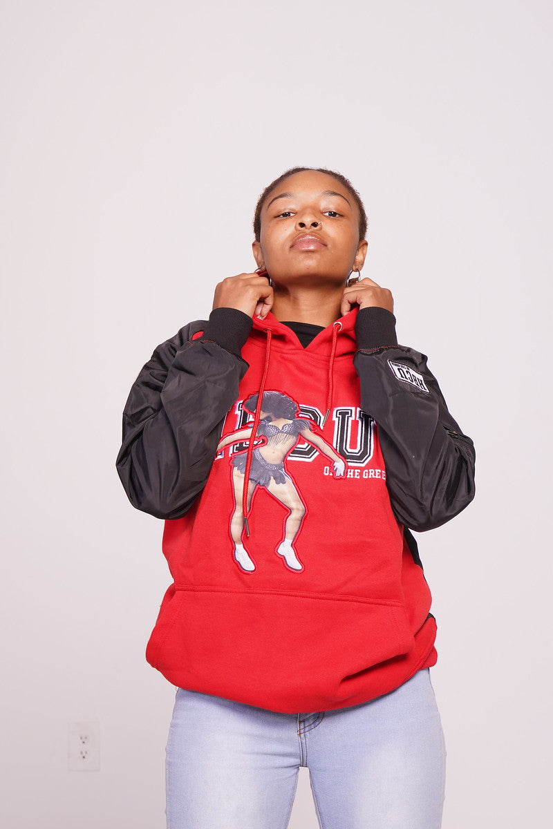 Red and Black Sleeve - Dancer Hoodie