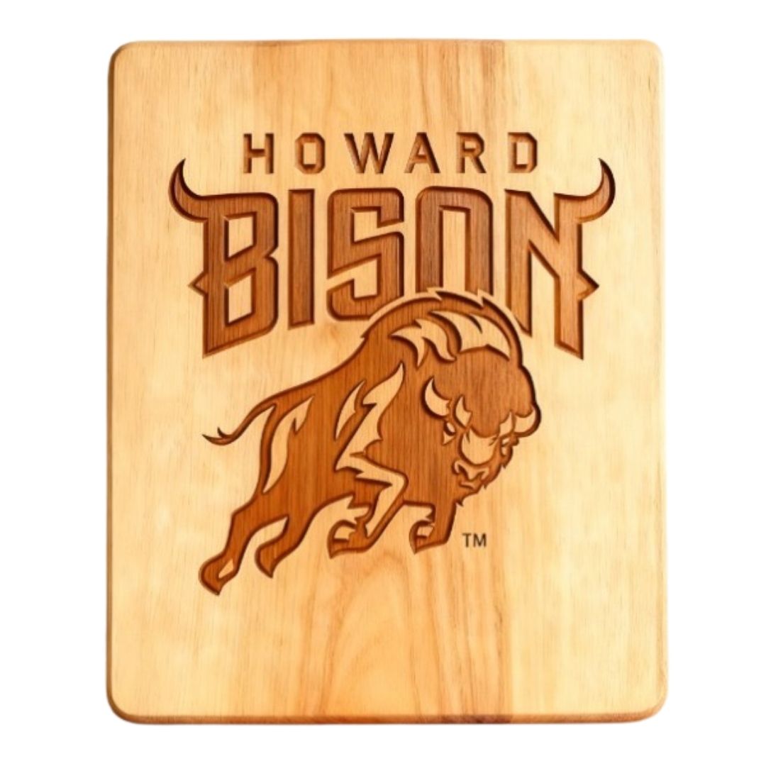 Howard U Embossed Chop-N-Slice Series Rectangular 100% Bamboo Cutting Board