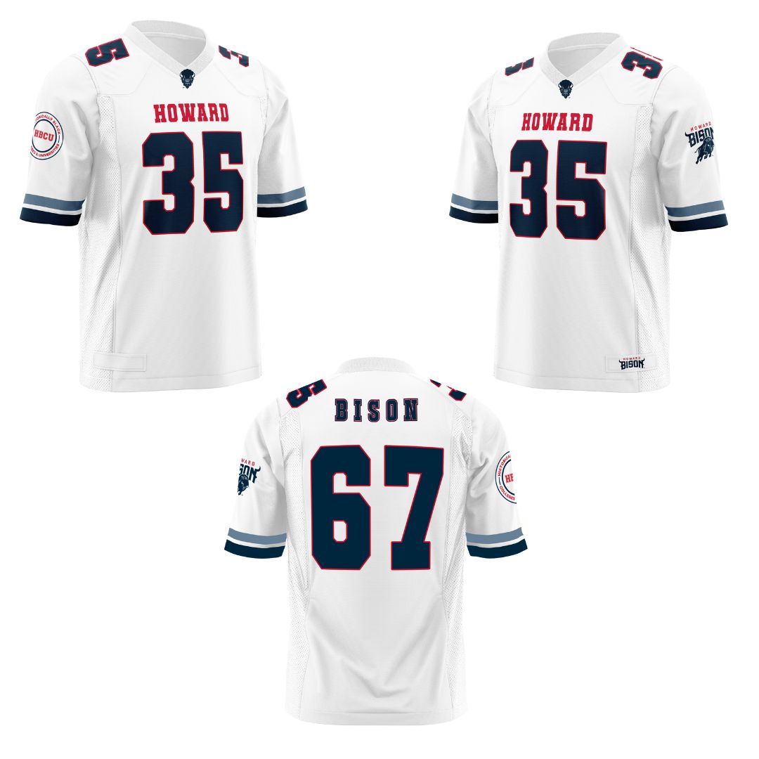 Howard University Rattlers Officially Licensed HBCU Football Jersey – White