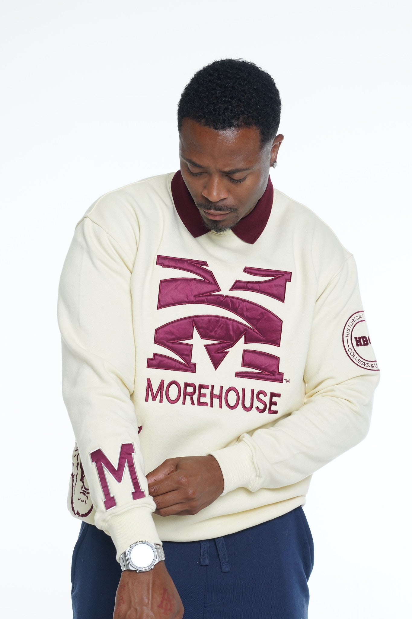 Morehouse College Classic 100% Fully Embroidered & Patched Crewneck