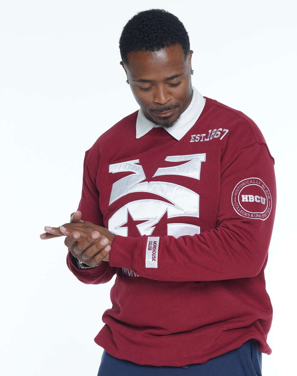 Morehouse College Classic 100% Fully Embroidered & Patched Crewneck