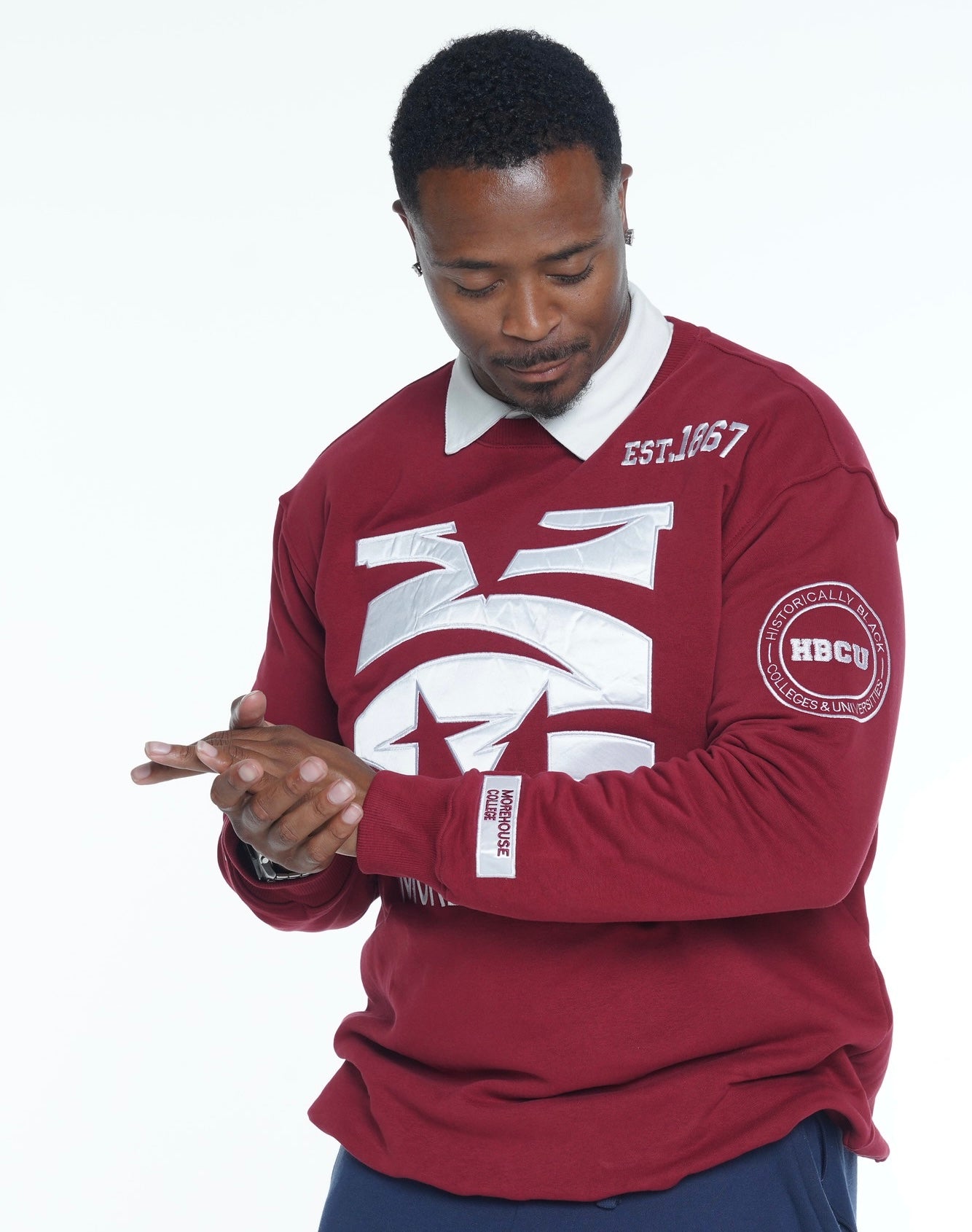 Morehouse College Classic 100% Fully Embroidered & Patched Crewneck