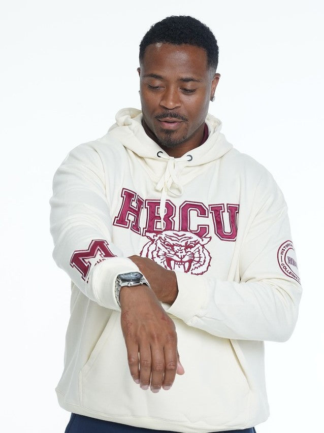 Morehouse College Classic 100% Fully Embroidered & Patched MOREHOUSE Hoodie - Cream