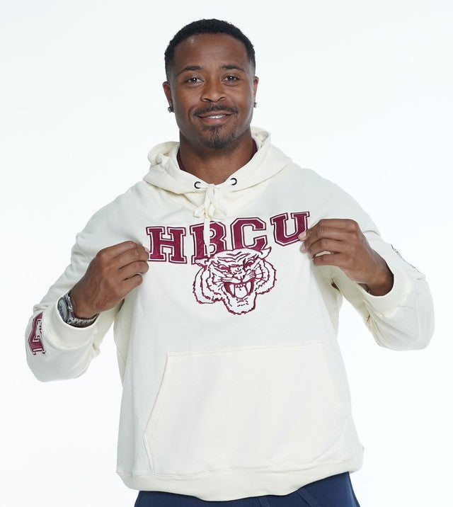 Morehouse College Classic 100% Fully Embroidered & Patched MOREHOUSE Hoodie - Cream