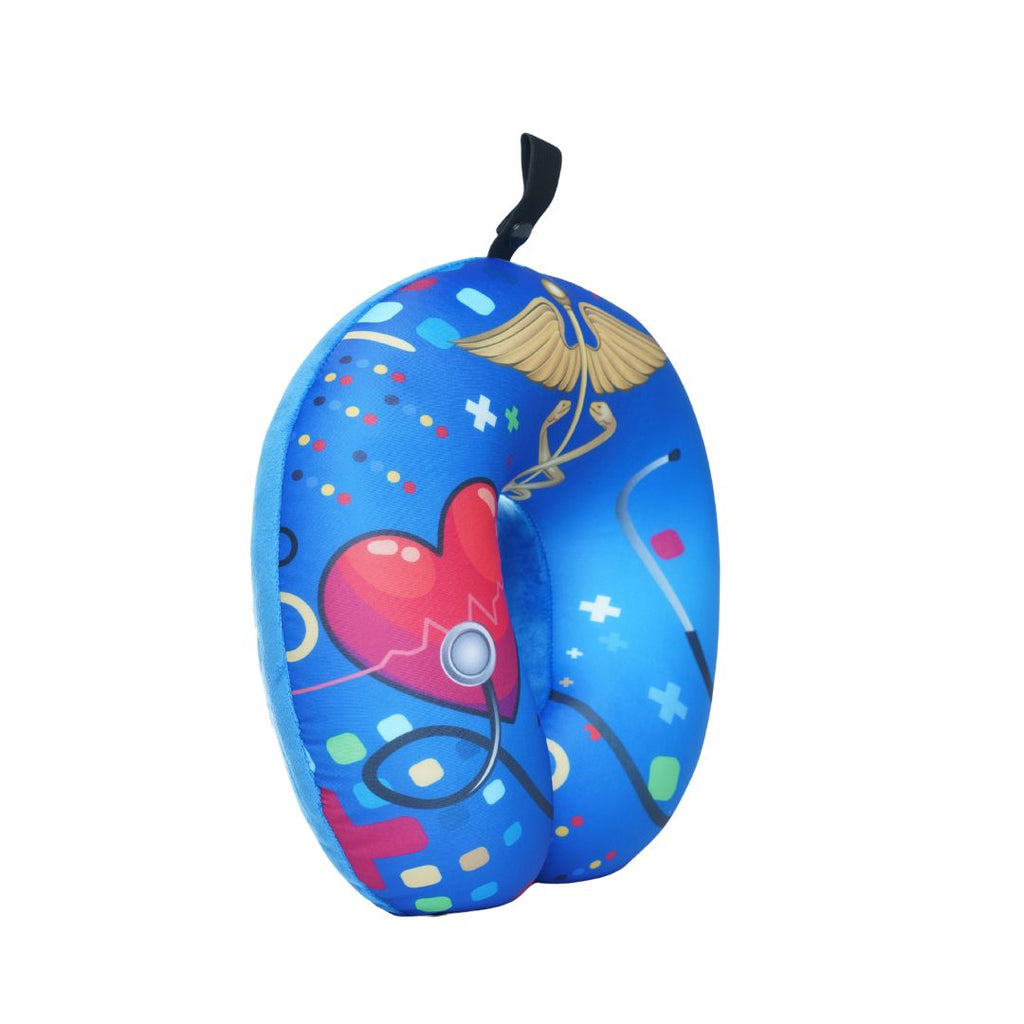 First Responder Medical U Shaped Comfort Neck, Head & Shoulder Support Travel Pillow (Blue)