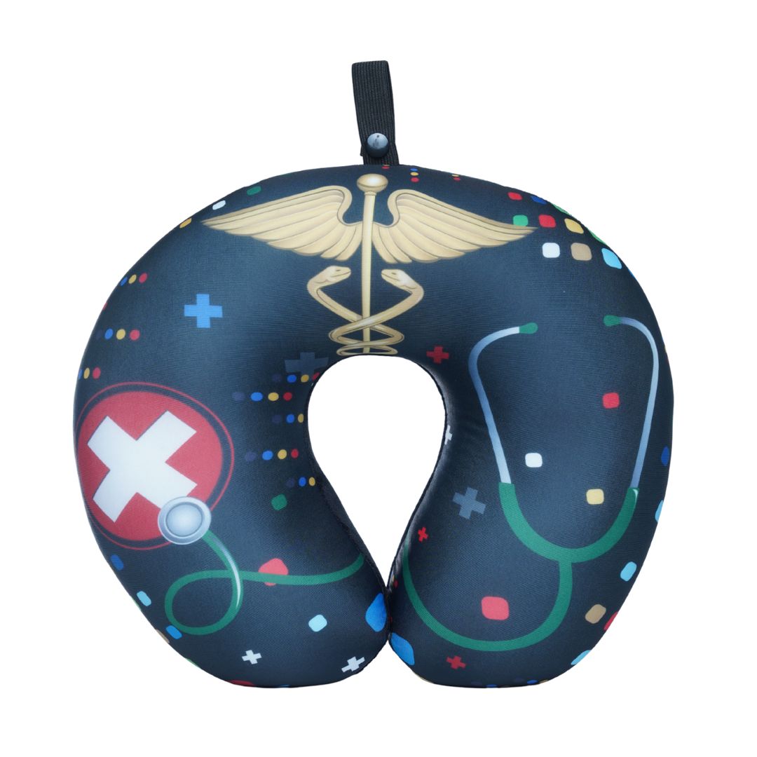 First Responder Medical U Shaped Comfort Neck, Head & Shoulder Support Travel Pillow (Black)