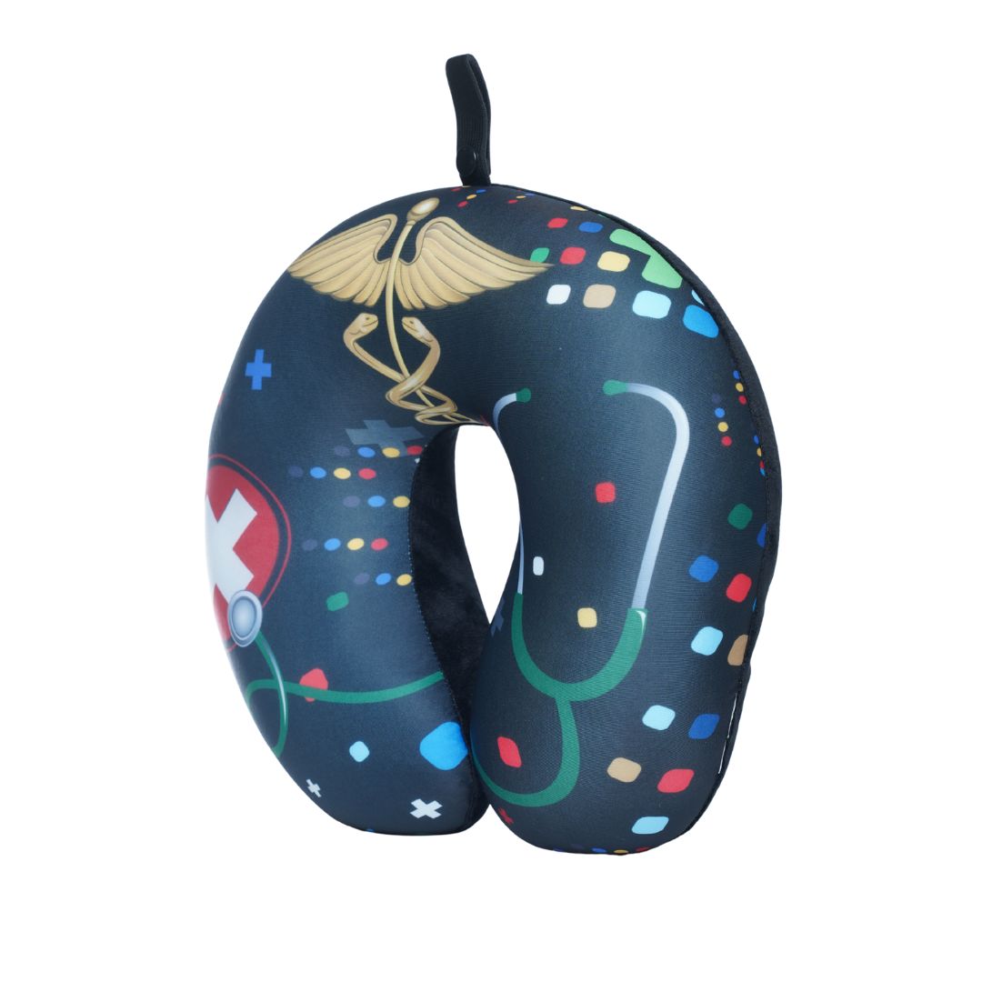 First Responder Medical U Shaped Comfort Neck, Head & Shoulder Support Travel Pillow (Black)