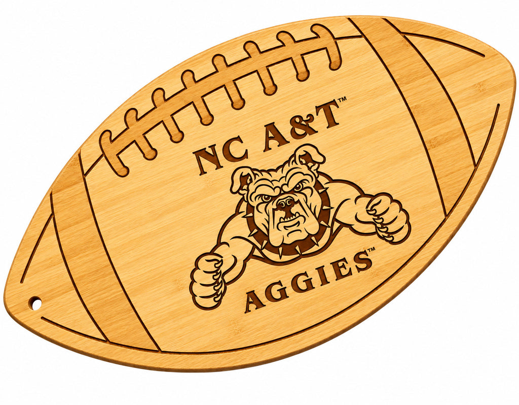 NCAT - 100% Bamboo Custom Branded Football Shaped Cutting Board & Charcuterie Board (Copy)