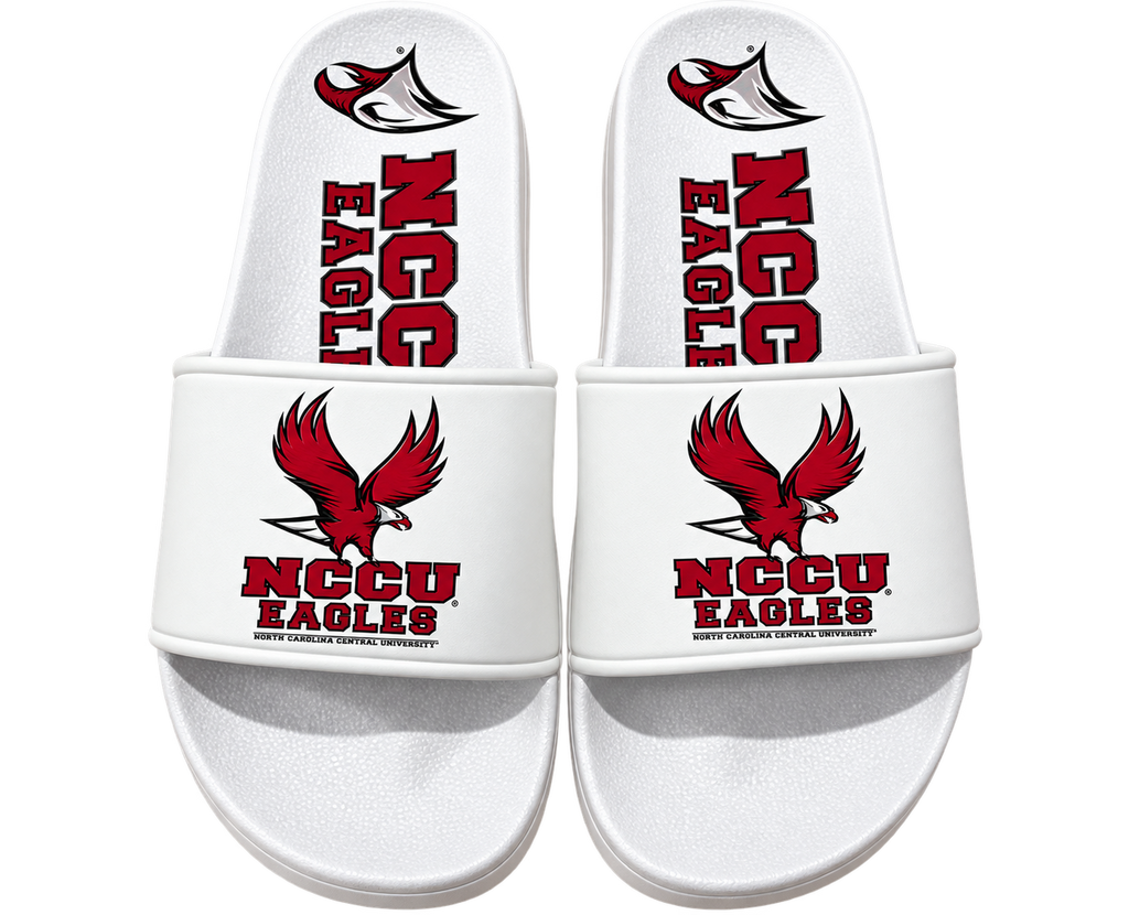"LIMITED TIME OVERSTOCK SALE" NCCU Officially Licensed Comfortable Quality HBCU Slides