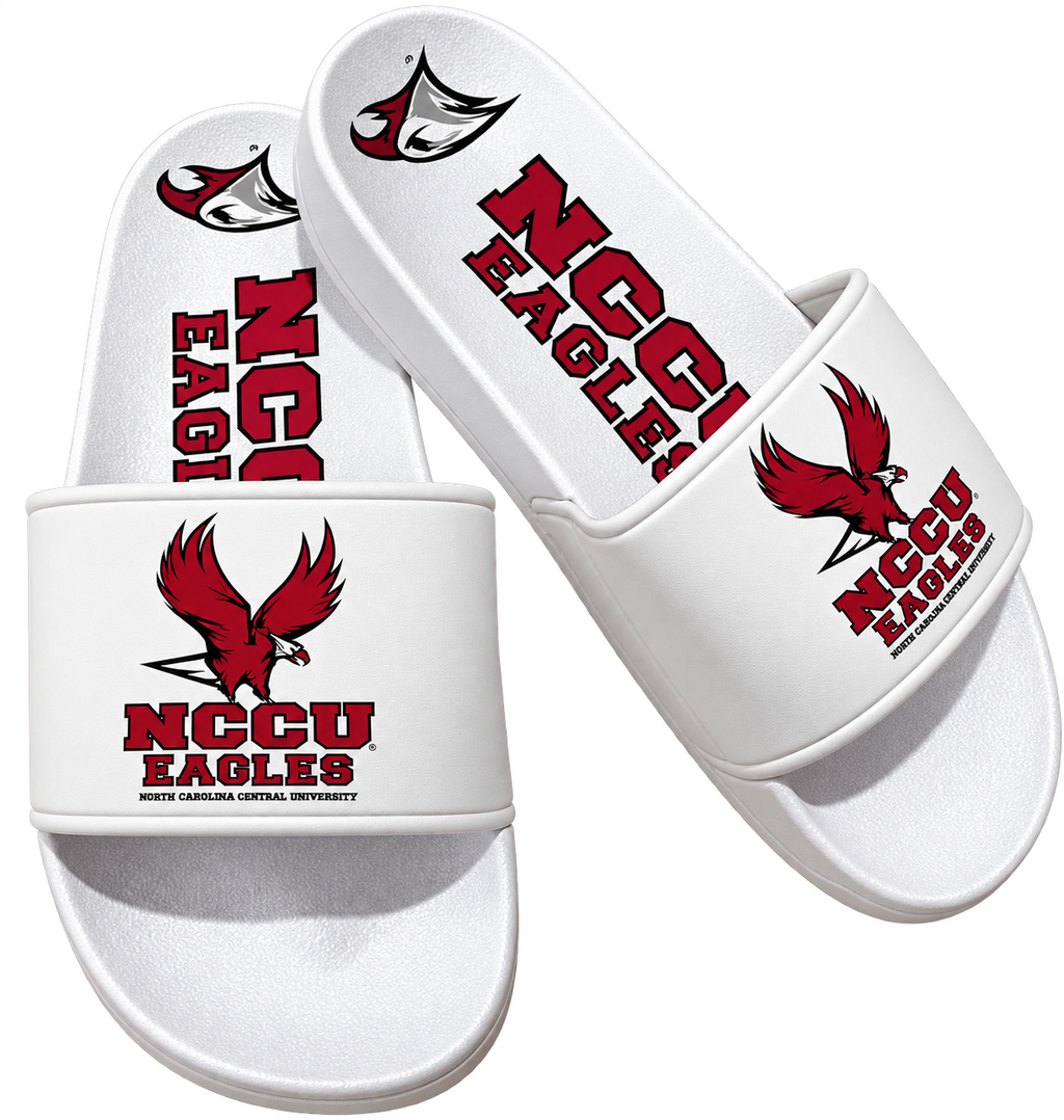 "LIMITED TIME OVERSTOCK SALE" NCCU Officially Licensed Comfortable Quality HBCU Slides