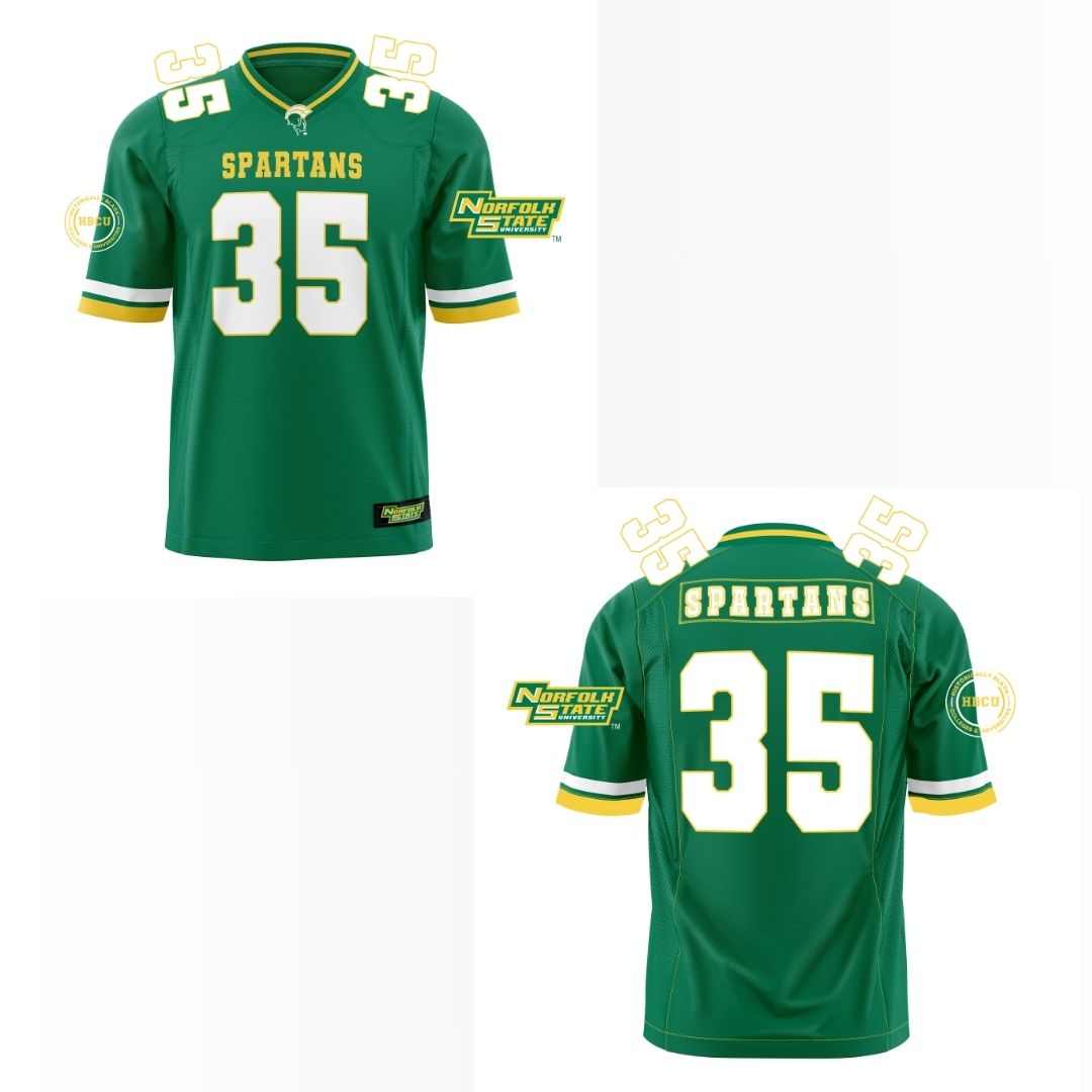 Norfolk State University Spartans Officially Licensed HBCU Football Jersey – Green