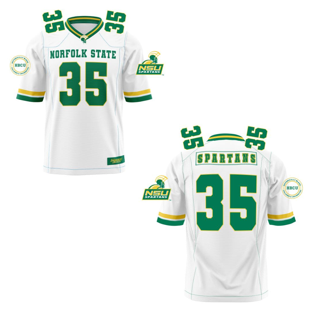 Norfolk State University Spartans Officially Licensed HBCU Football Jersey – White