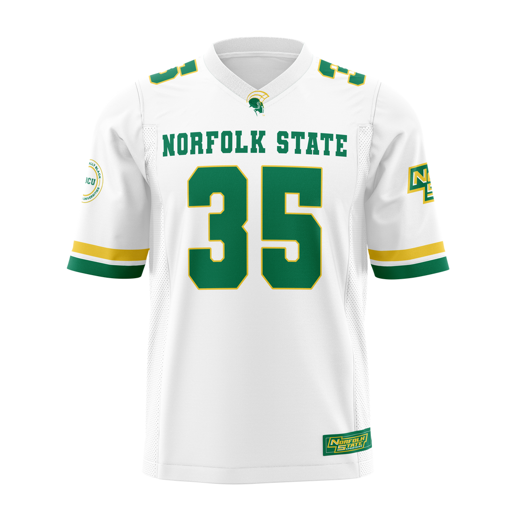Norfolk State University Spartans Officially Licensed HBCU Football Jersey – White