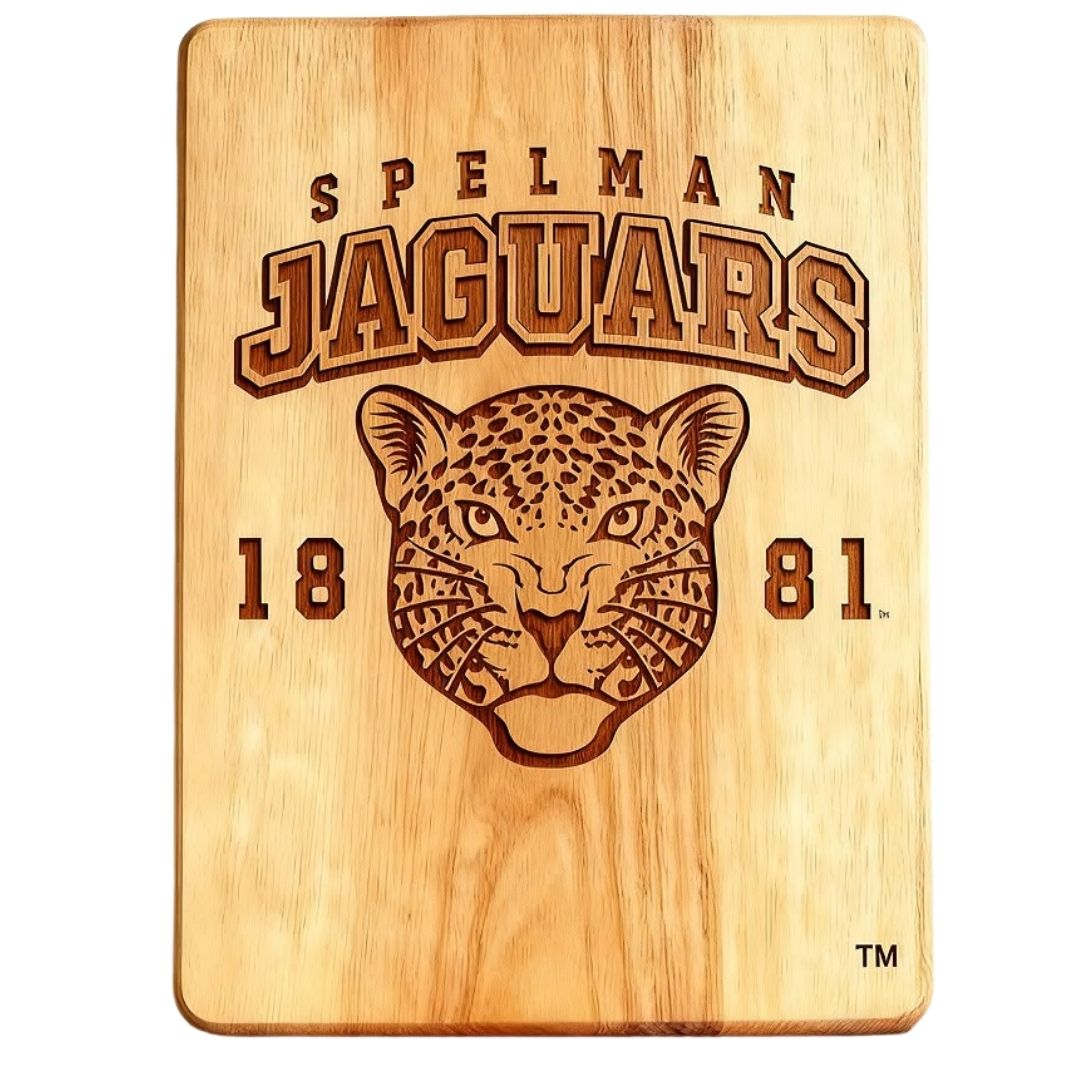 Spelman Jaguars Embossed Chop-N-Slice Series Rectangular 100% Bamboo Cutting Board