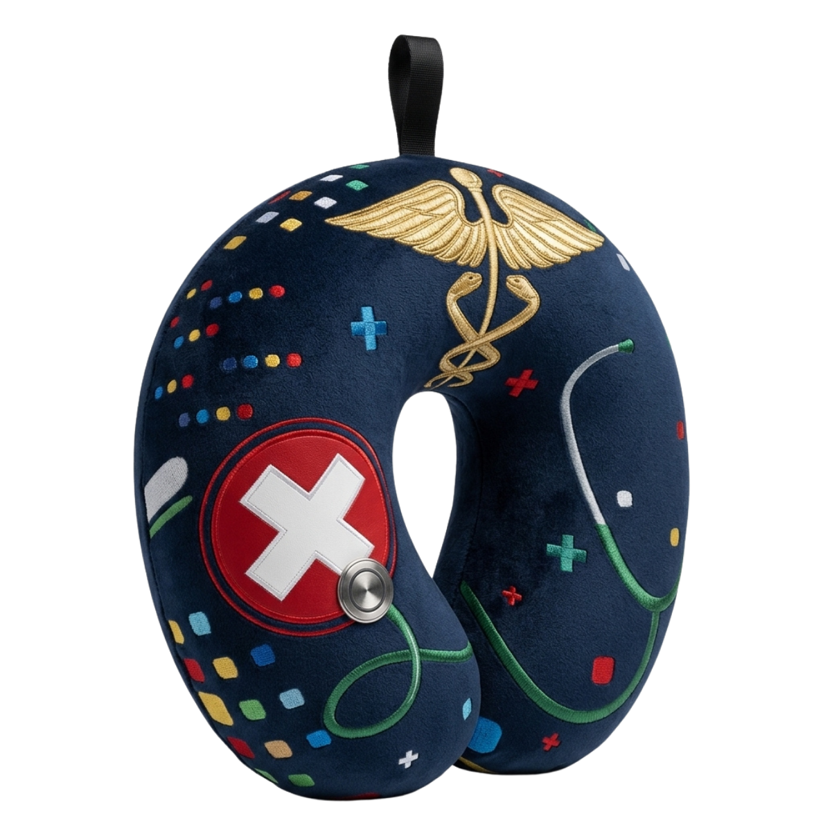 First Responder Medical U Shaped Comfort Neck, Head & Shoulder Support Travel Pillow (Black)