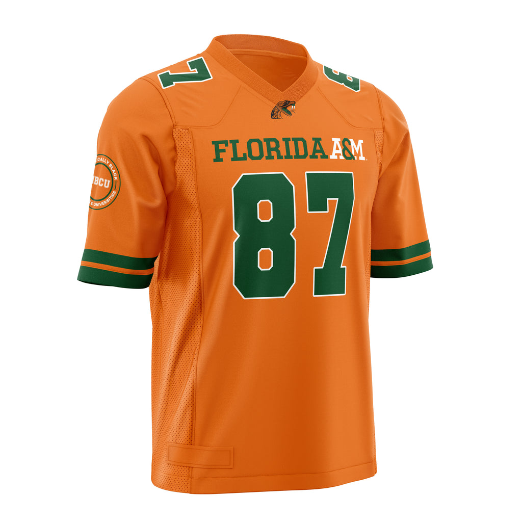 Florida A&M University Rattlers Officially Licensed HBCU Football Jersey – Orange