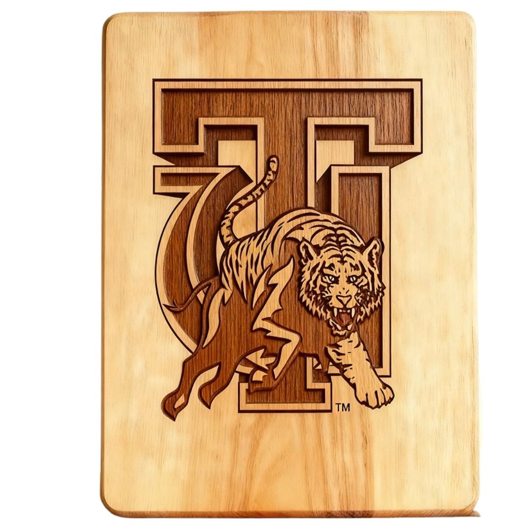 TUSKEGEE Embossed Chop-N-Slice Series Rectangular 100% Bamboo Cutting Board
